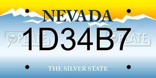 1D34B7 Nevada License Plate