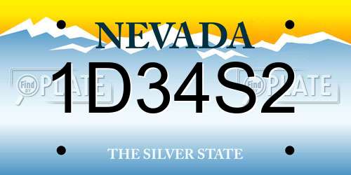 1D34S2 Nevada License Plate