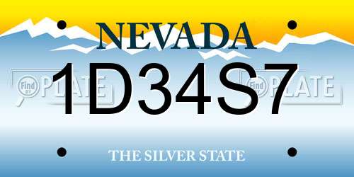 1D34S7 Nevada License Plate