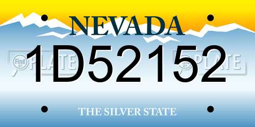 1D52152 Nevada License Plate