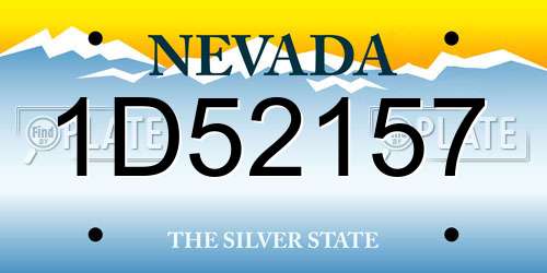 1D52157 Nevada License Plate