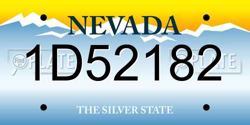 1D52182 Nevada License Plate