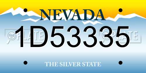 1D53335 Nevada License Plate