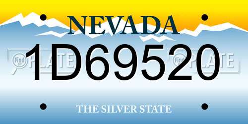 1D69520 Nevada License Plate