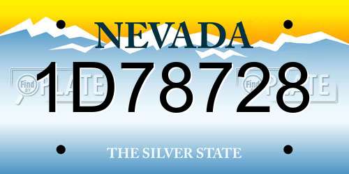 1D78728 Nevada License Plate