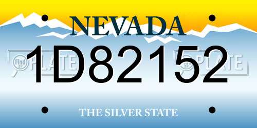 1D82152 Nevada License Plate