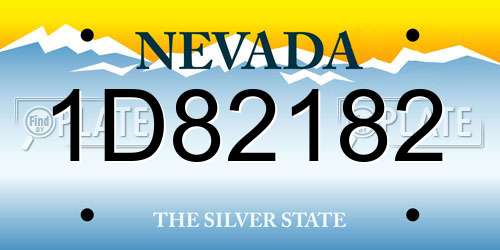 1D82182 Nevada License Plate