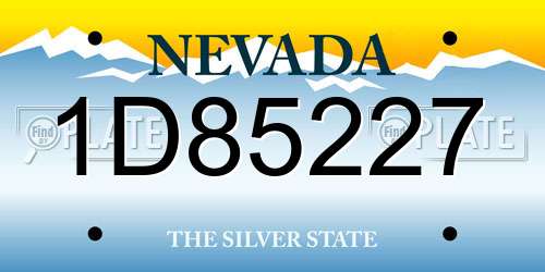 1D85227 Nevada License Plate