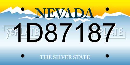 1D87187 Nevada License Plate