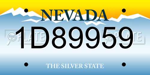 1D89959 Nevada License Plate