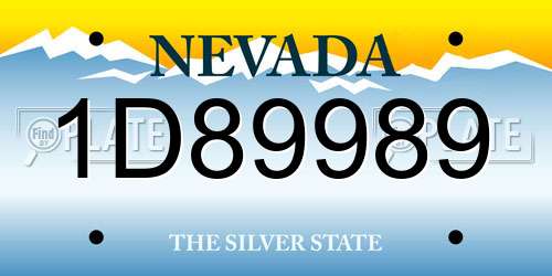 1D89989 Nevada License Plate