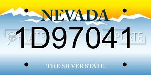 1D97041 Nevada License Plate