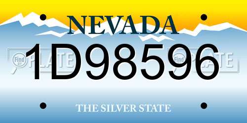 1D98596 Nevada License Plate