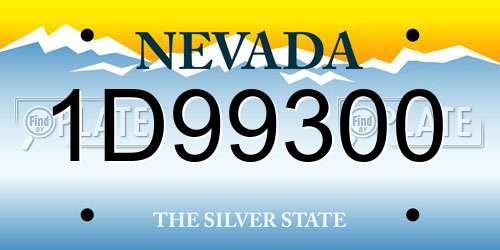 1D99300 Nevada License Plate