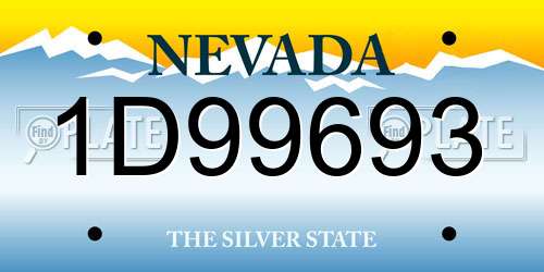 1D99693 Nevada License Plate