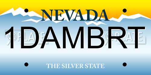 1DAMBRT Nevada License Plate