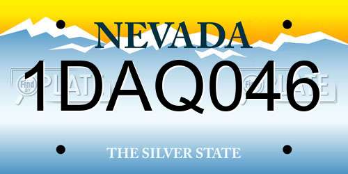 1DAQ046 Nevada License Plate