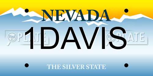 1DAVIS Nevada License Plate