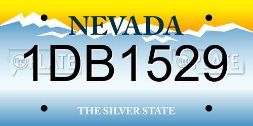 1DB1529 Nevada License Plate