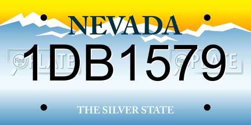 1DB1579 Nevada License Plate