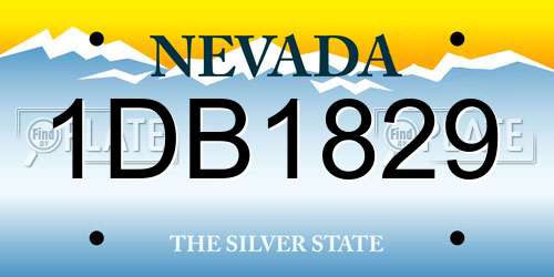1DB1829 Nevada License Plate