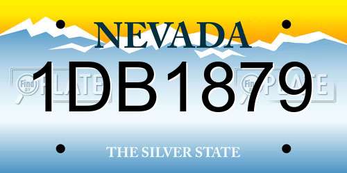 1DB1879 Nevada License Plate