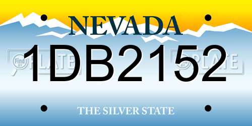 1DB2152 Nevada License Plate