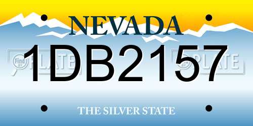 1DB2157 Nevada License Plate