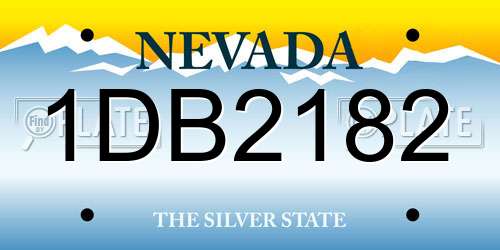 1DB2182 Nevada License Plate
