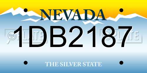 1DB2187 Nevada License Plate
