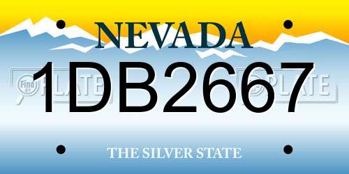1DB2667 Nevada License Plate