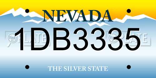 1DB3335 Nevada License Plate