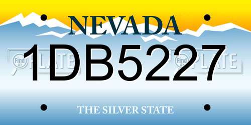 1DB5227 Nevada License Plate