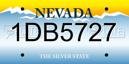 1DB5727 Nevada License Plate