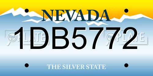 1DB5772 Nevada License Plate