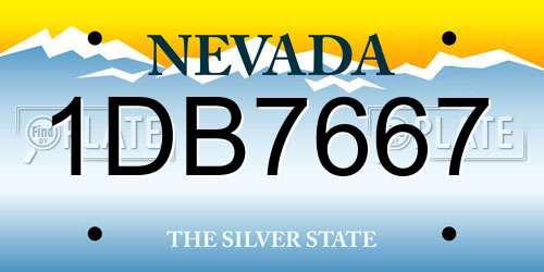 1DB7667 Nevada License Plate