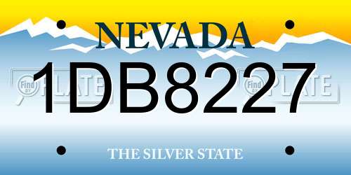 1DB8227 Nevada License Plate