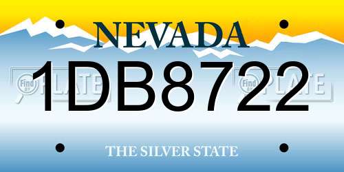 1DB8722 Nevada License Plate
