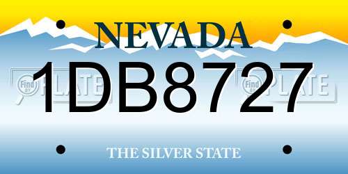 1DB8727 Nevada License Plate