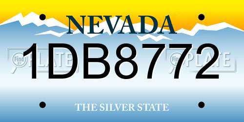 1DB8772 Nevada License Plate