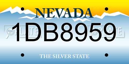 1DB8959 Nevada License Plate