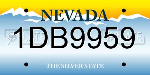 1DB9959 Nevada License Plate