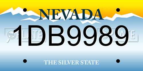 1DB9989 Nevada License Plate