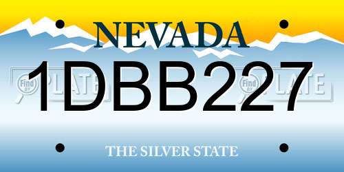 1DBB227 Nevada License Plate