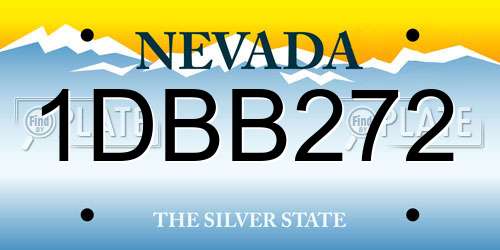 1DBB272 Nevada License Plate