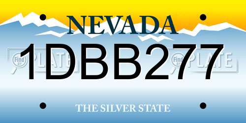 1DBB277 Nevada License Plate