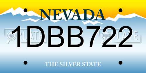 1DBB722 Nevada License Plate