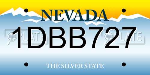 1DBB727 Nevada License Plate