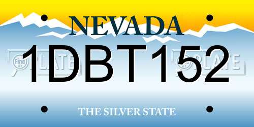 1DBT152 Nevada License Plate