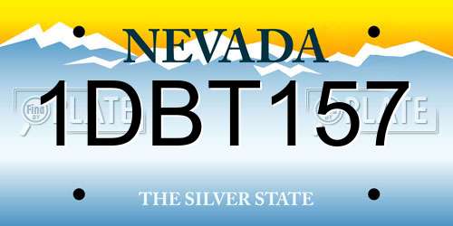 1DBT157 Nevada License Plate